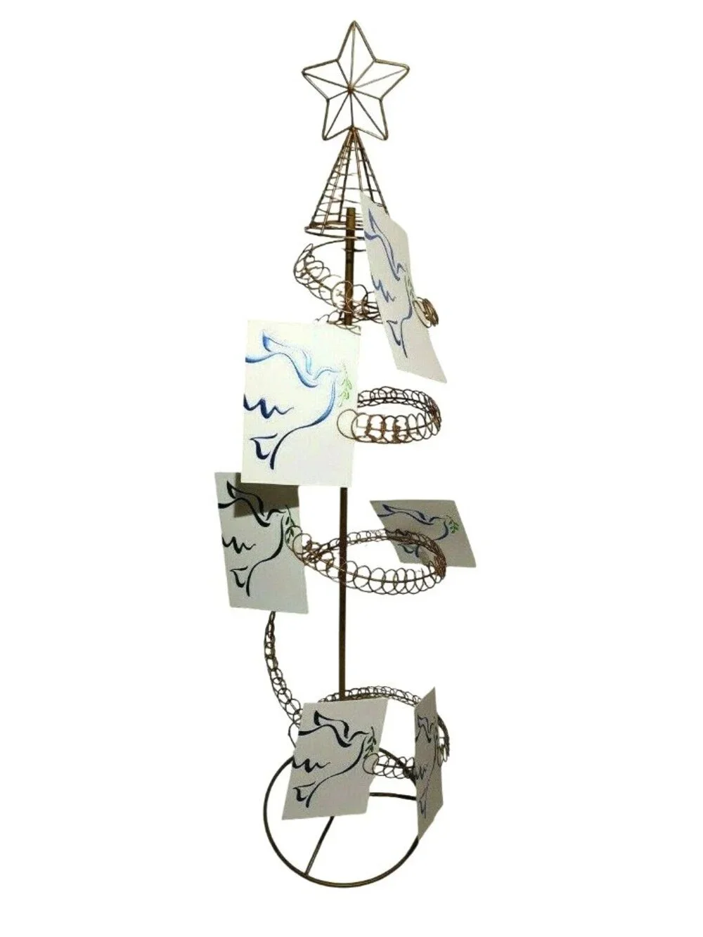 Metal Christmas Tree Card Holder 46'' New with Box Instructions Vintage 85074